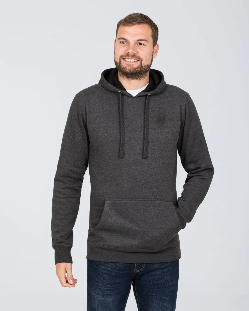 2t Block Pullover Tall Hoodie (charcoal)
