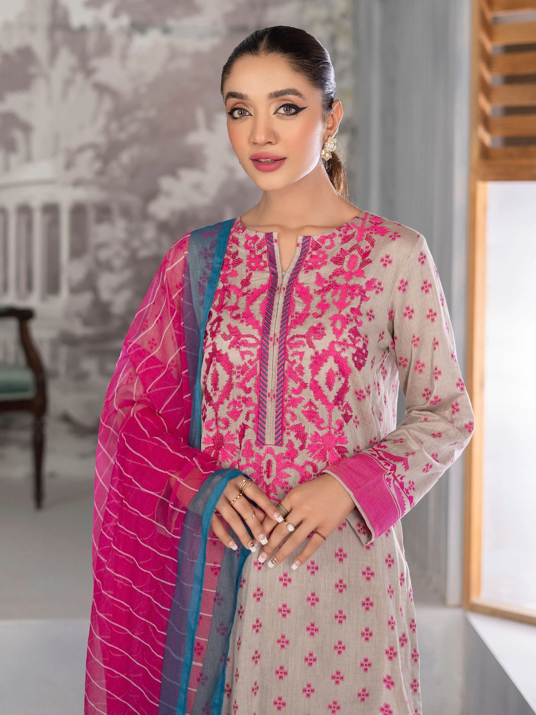 3 Piece Embroidered Jacquard Suit | Lime Light Women Eid Collection 2023