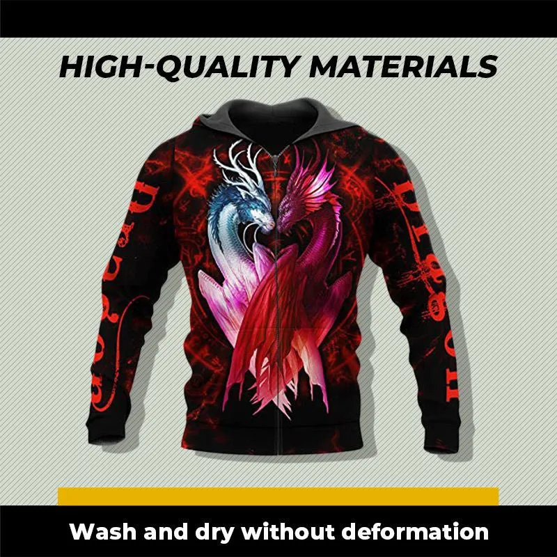 3D Printed Hoodie Pullover Sweatshirts Zipper Hoodies