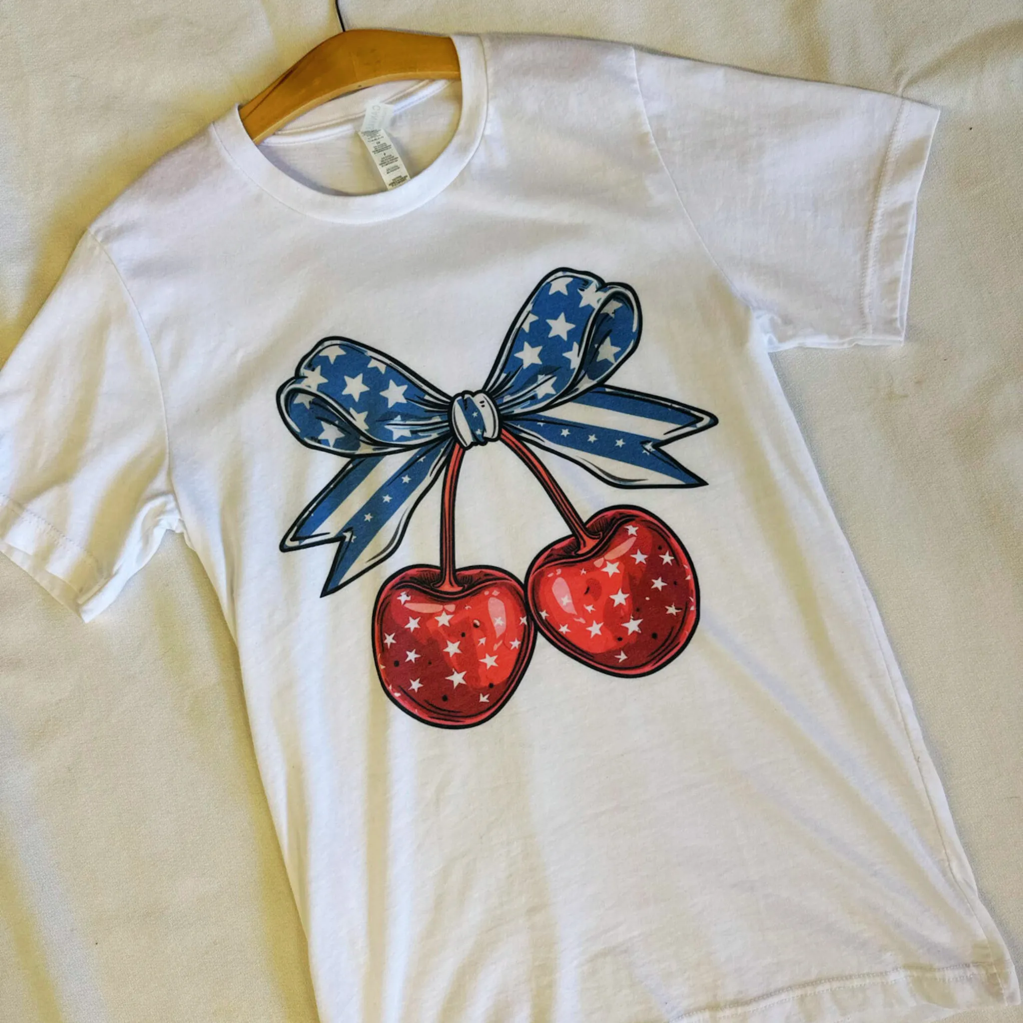 4th Of July T Shirts | USA Cherry with Bow