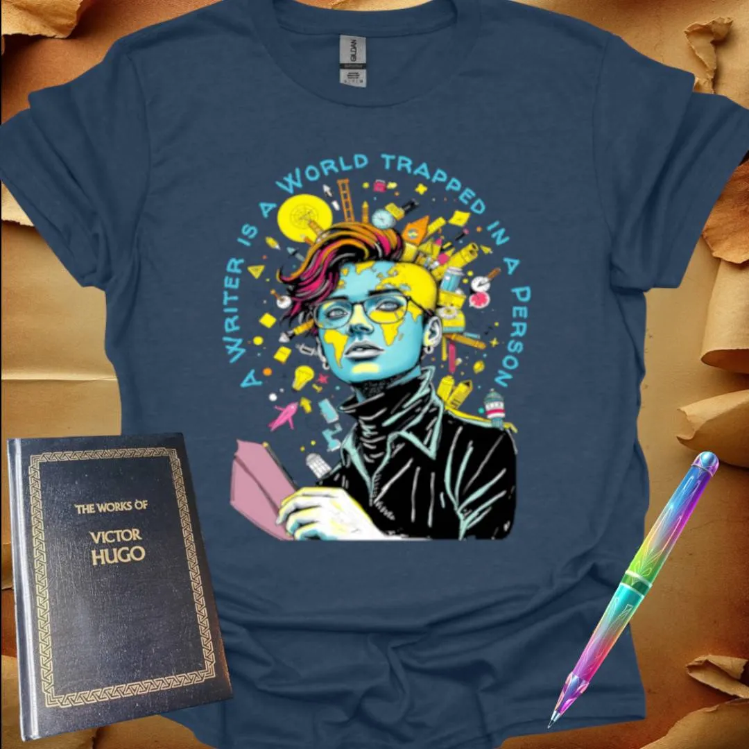 A Writer is a World trapped in a Person T-Shirt