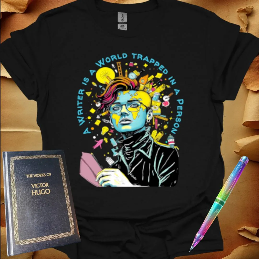 A Writer is a World trapped in a Person T-Shirt