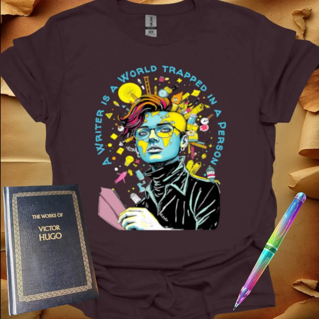 A Writer is a World trapped in a Person T-Shirt