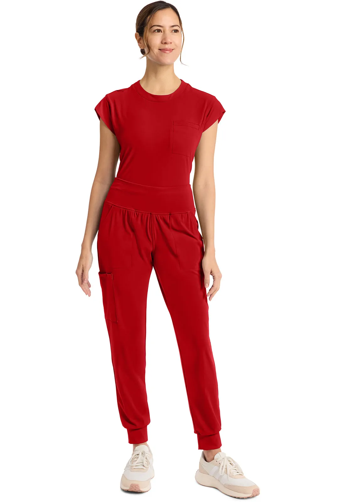 Achieve CK033 Women's 5-Pocket Jogger Pants Red