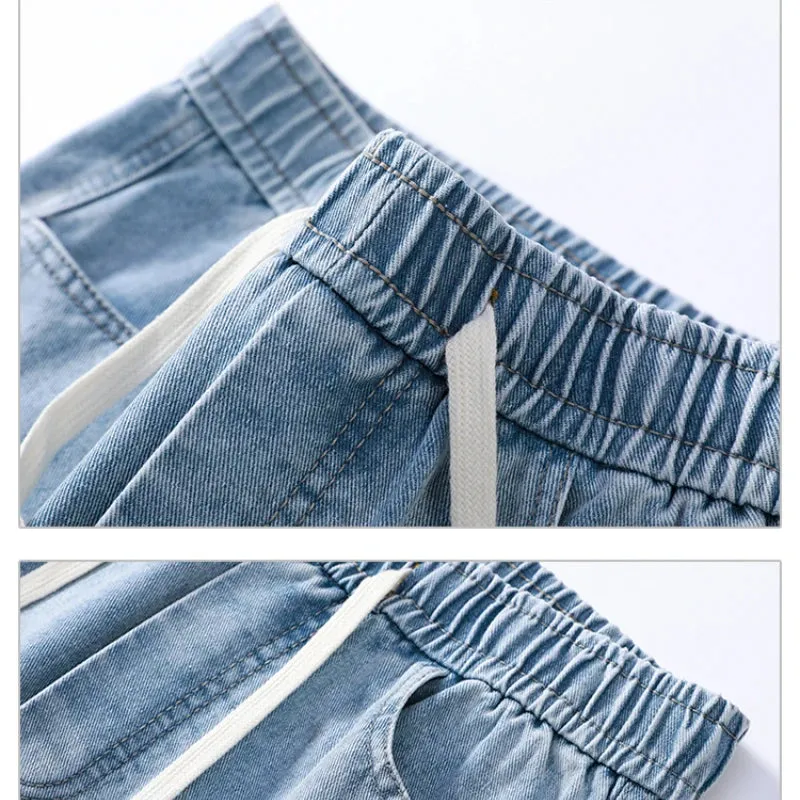 AmericanEase Herren Frühling Sommer Retro Flare Jeans mit Elastischer Taille