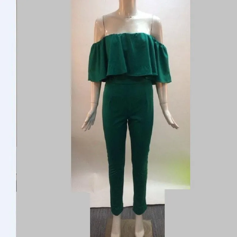 Arrival Ruffles Regular Fashion Sexy Brooke Jumpsuit And Color Rompers Strapless Wave Piece Pants Ce6320