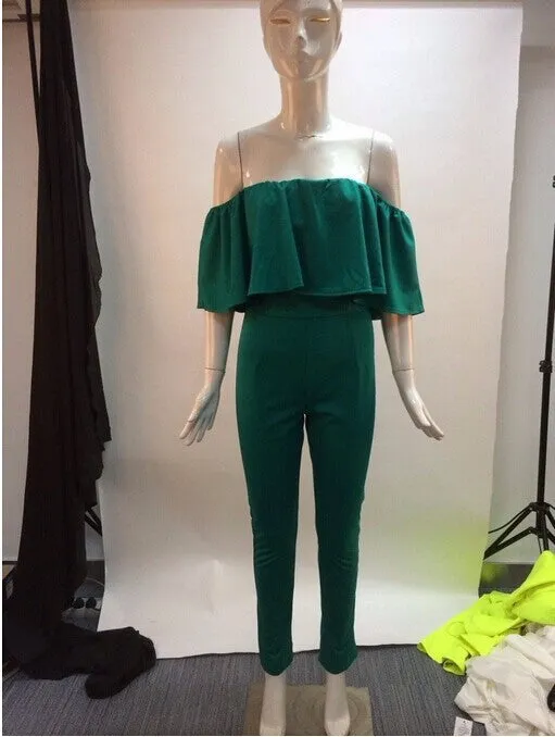 Arrival Ruffles Regular Fashion Sexy Brooke Jumpsuit And Color Rompers Strapless Wave Piece Pants Ce6320