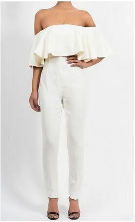 Arrival Ruffles Regular Fashion Sexy Brooke Jumpsuit And Color Rompers Strapless Wave Piece Pants Ce6320