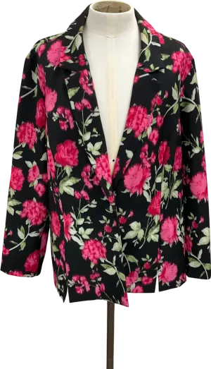 ASOS Black Flower Print Blazer UK 24