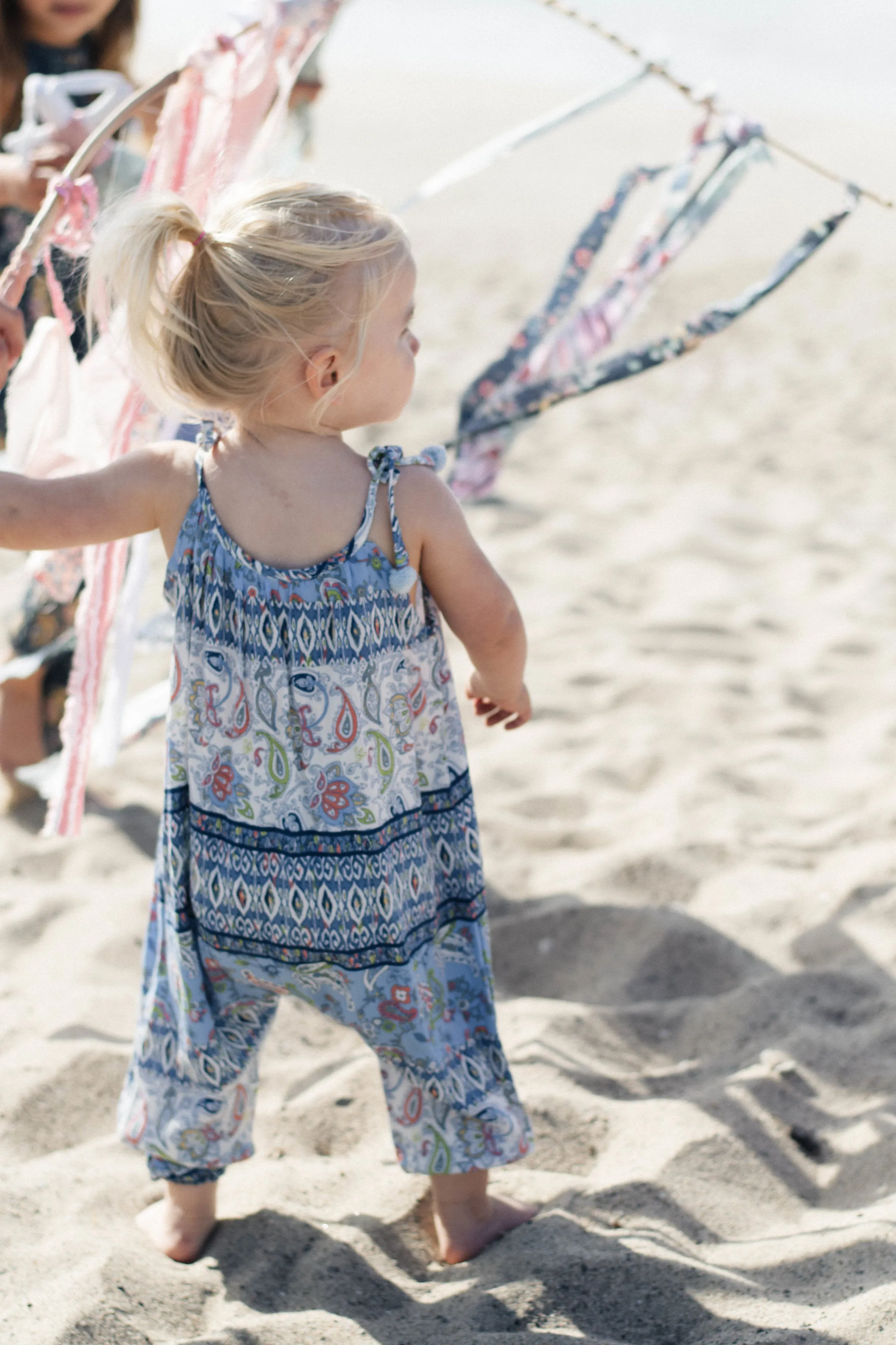 Baby & Girls Pom Pom Jumper | Blue Paisley