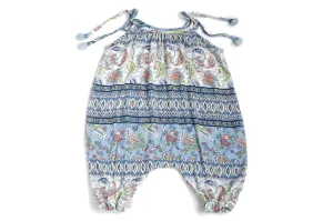 Baby & Girls Pom Pom Jumper | Blue Paisley