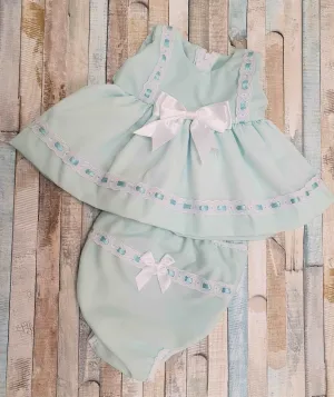 Baby Girls Mint Green Sleeveless Dress & Pants