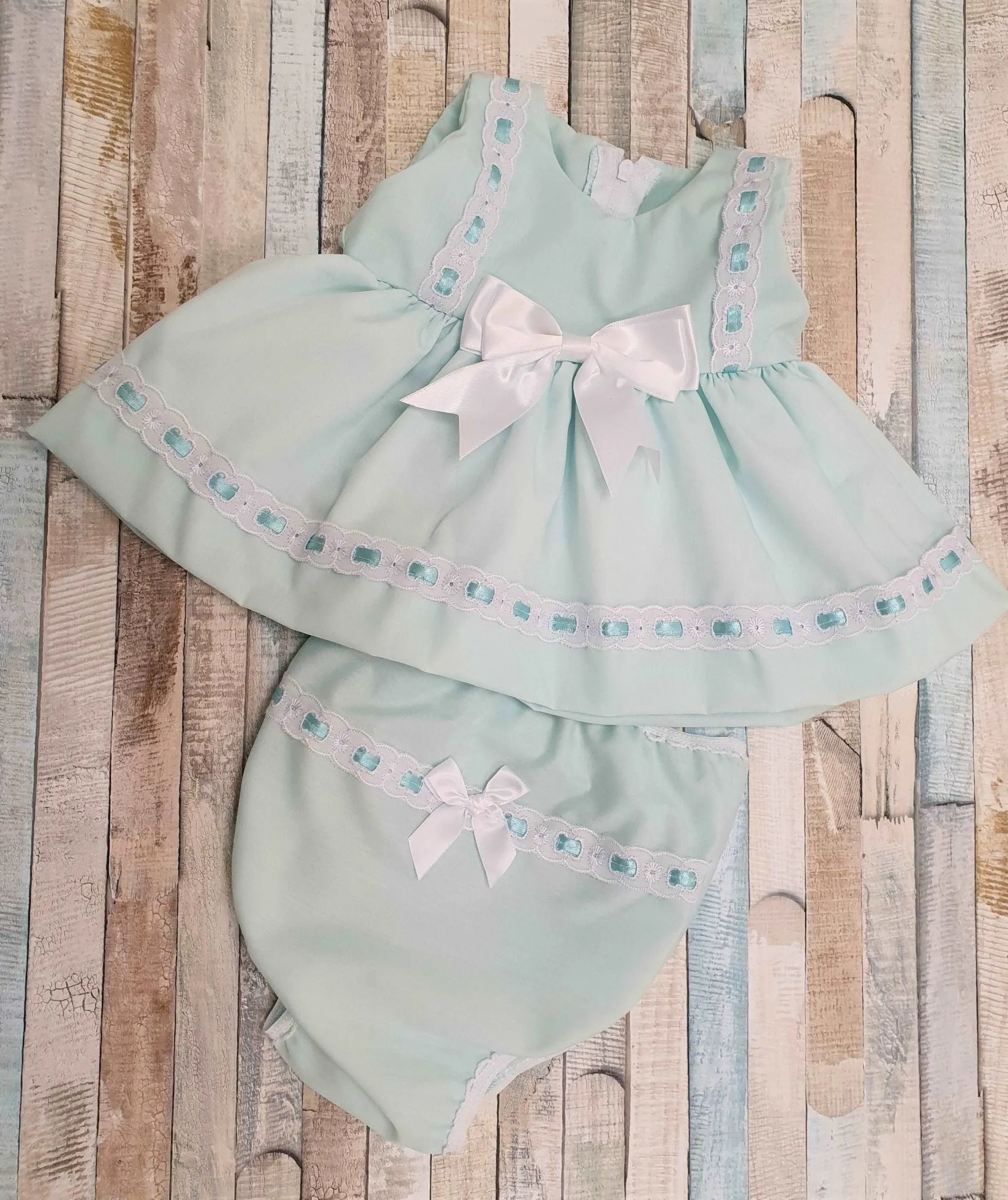 Baby Girls Mint Green Sleeveless Dress & Pants