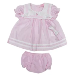 Baby Girls Sailor Dress, Pant & Headband Set (6-24 Months)-T20227B