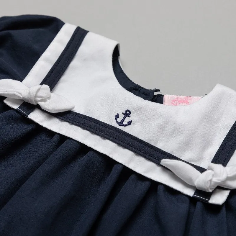 Baby Girls Sailor Dress, Pant & Headband Set (6-24 Months)-T20227B
