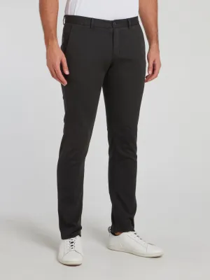 Black Cotton Chino Pants