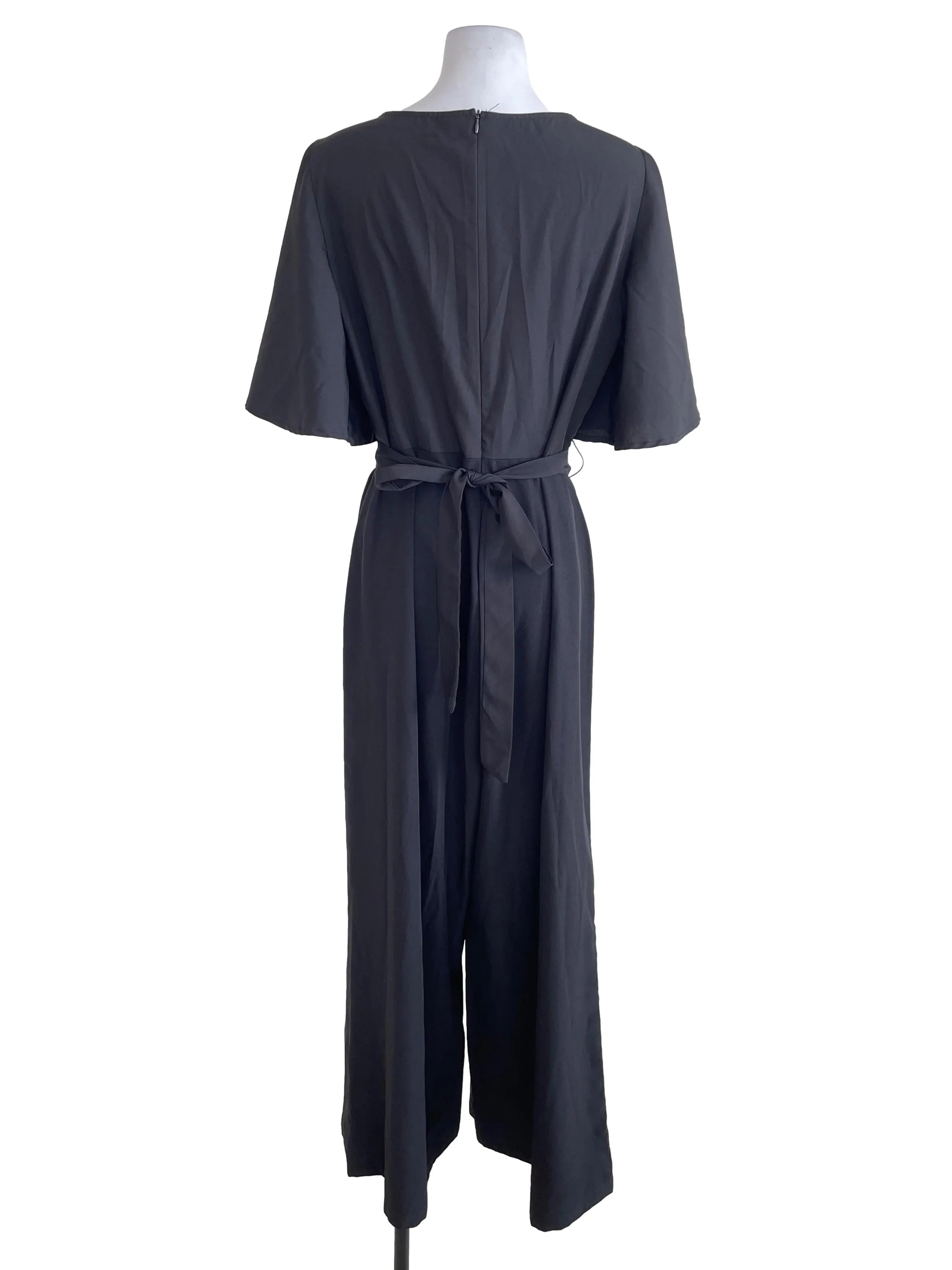 Black Embroidery Stitched Jumpsuit