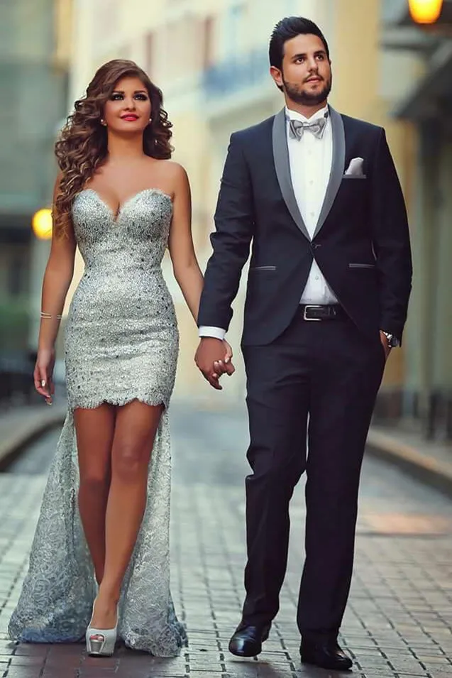 Black Slim Fit Shawl Lapel Marriage Suits Simple Tuxedos Two-pieces Outfits