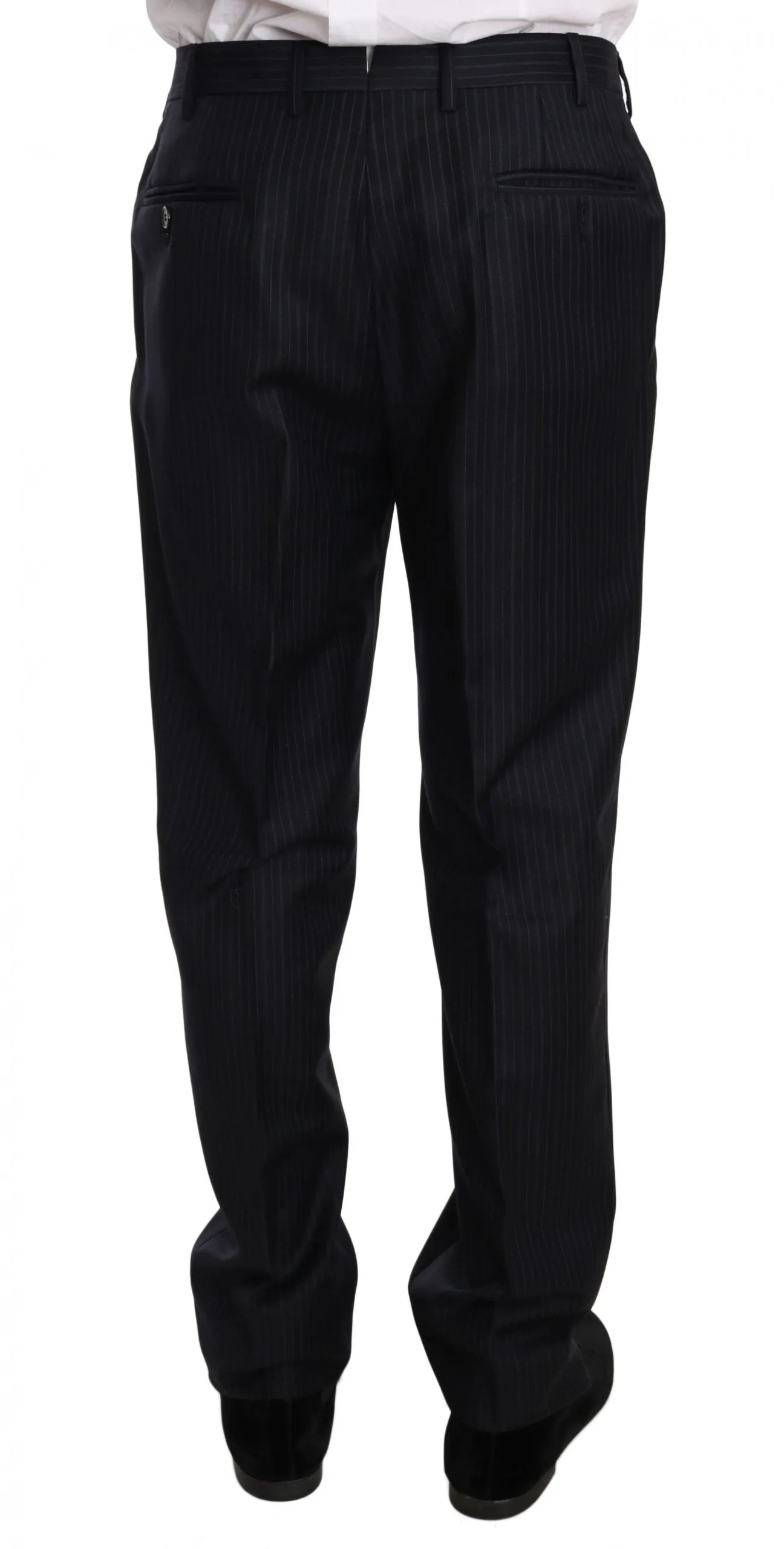 Black Stripe Two Piece 3 Button Wool Suit