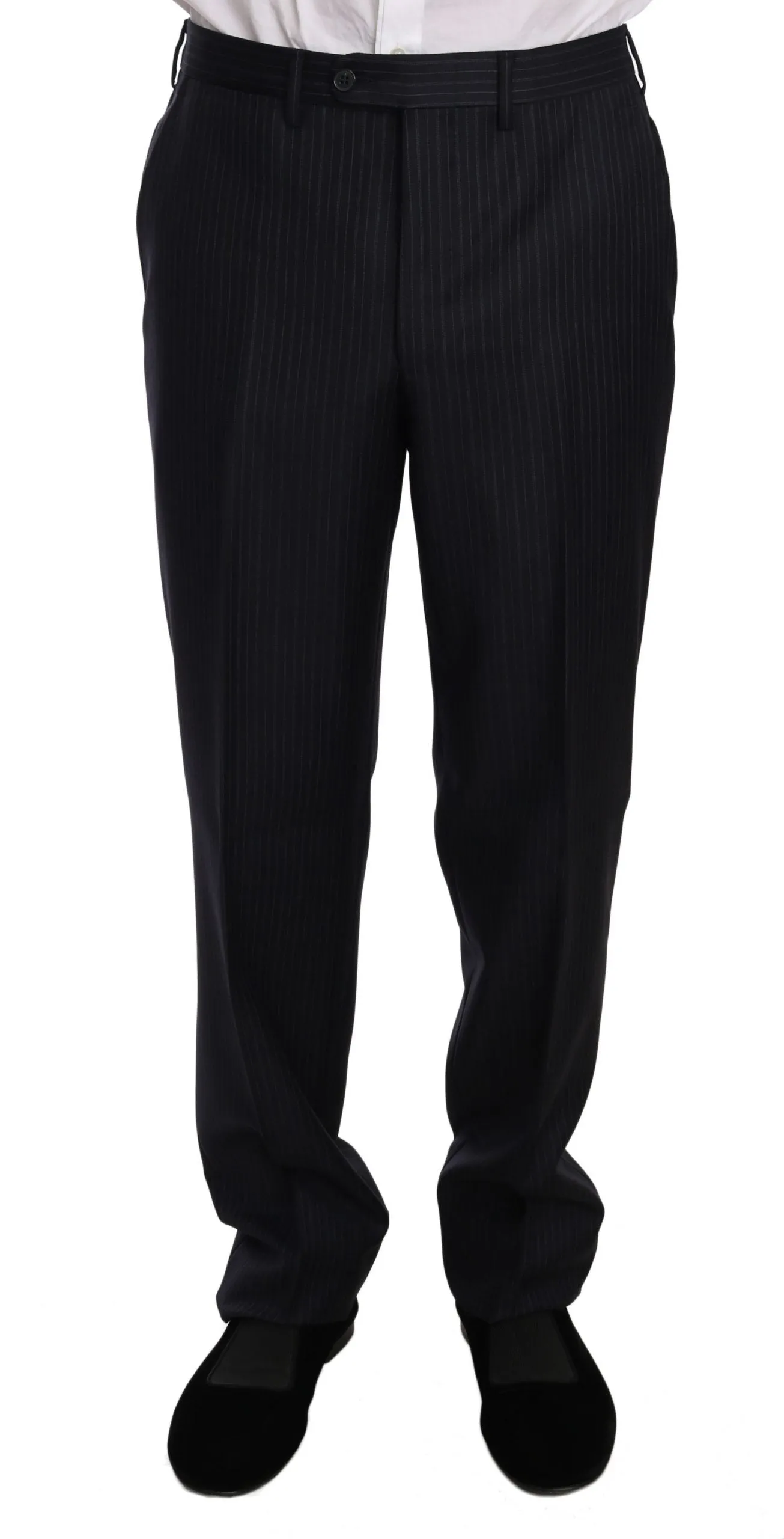 Black Stripe Two Piece 3 Button Wool Suit