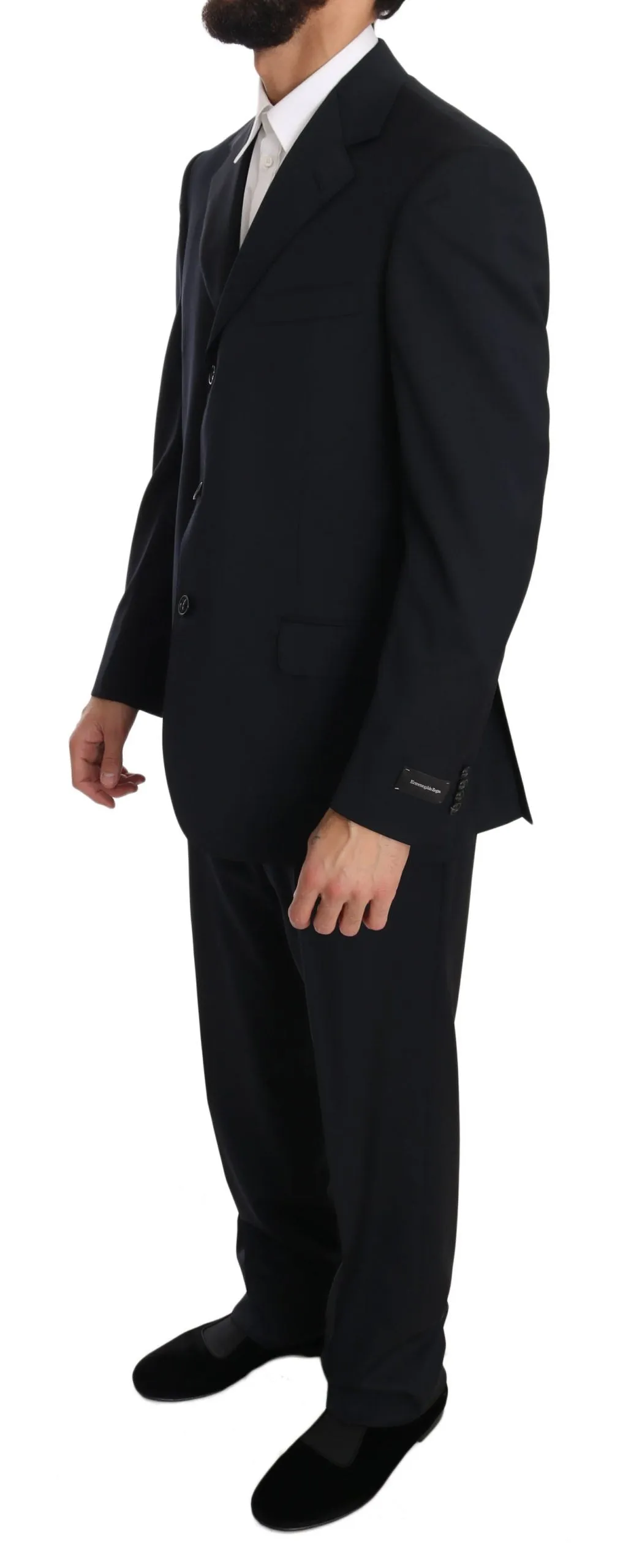 Black two Piece 3 Button Wool suit