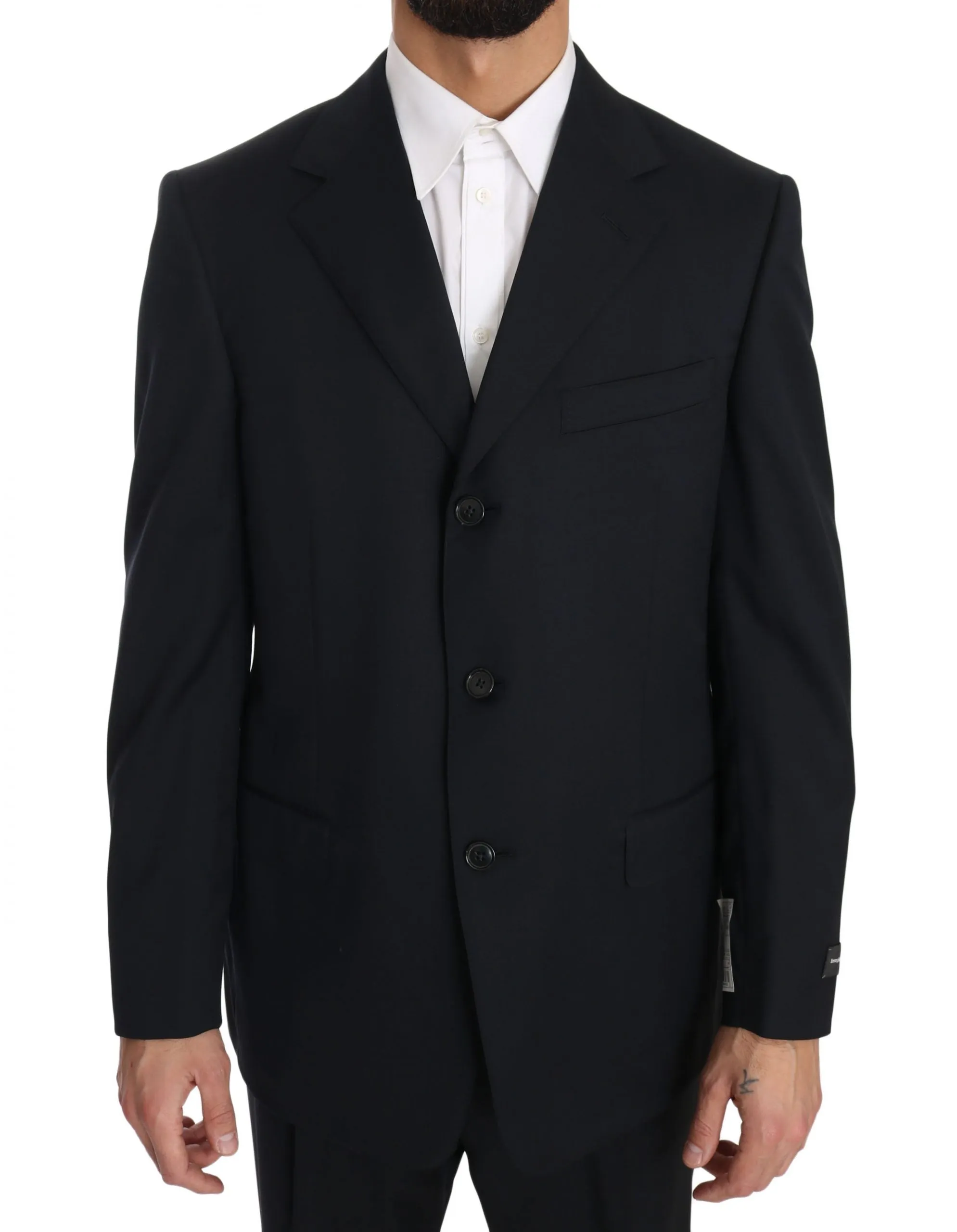 Black two Piece 3 Button Wool suit