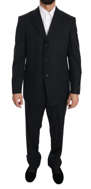 Black two Piece 3 Button Wool suit