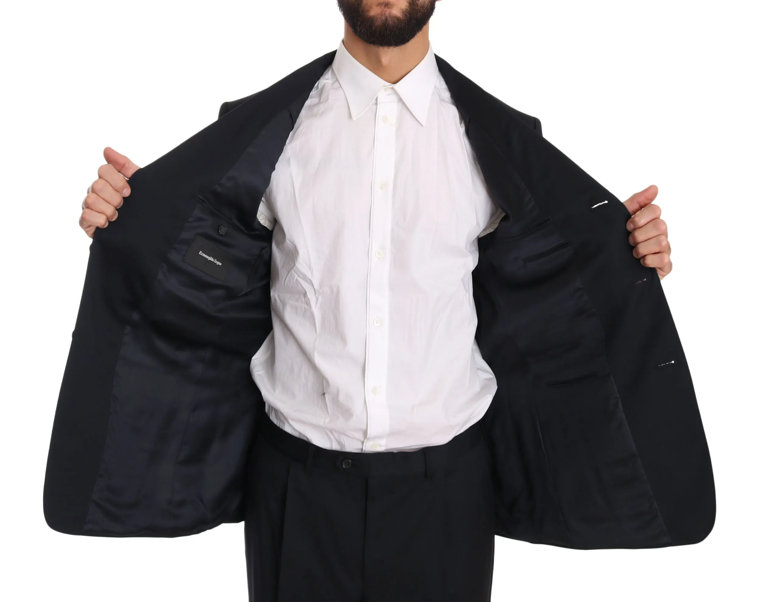 Black two Piece 3 Button Wool suit