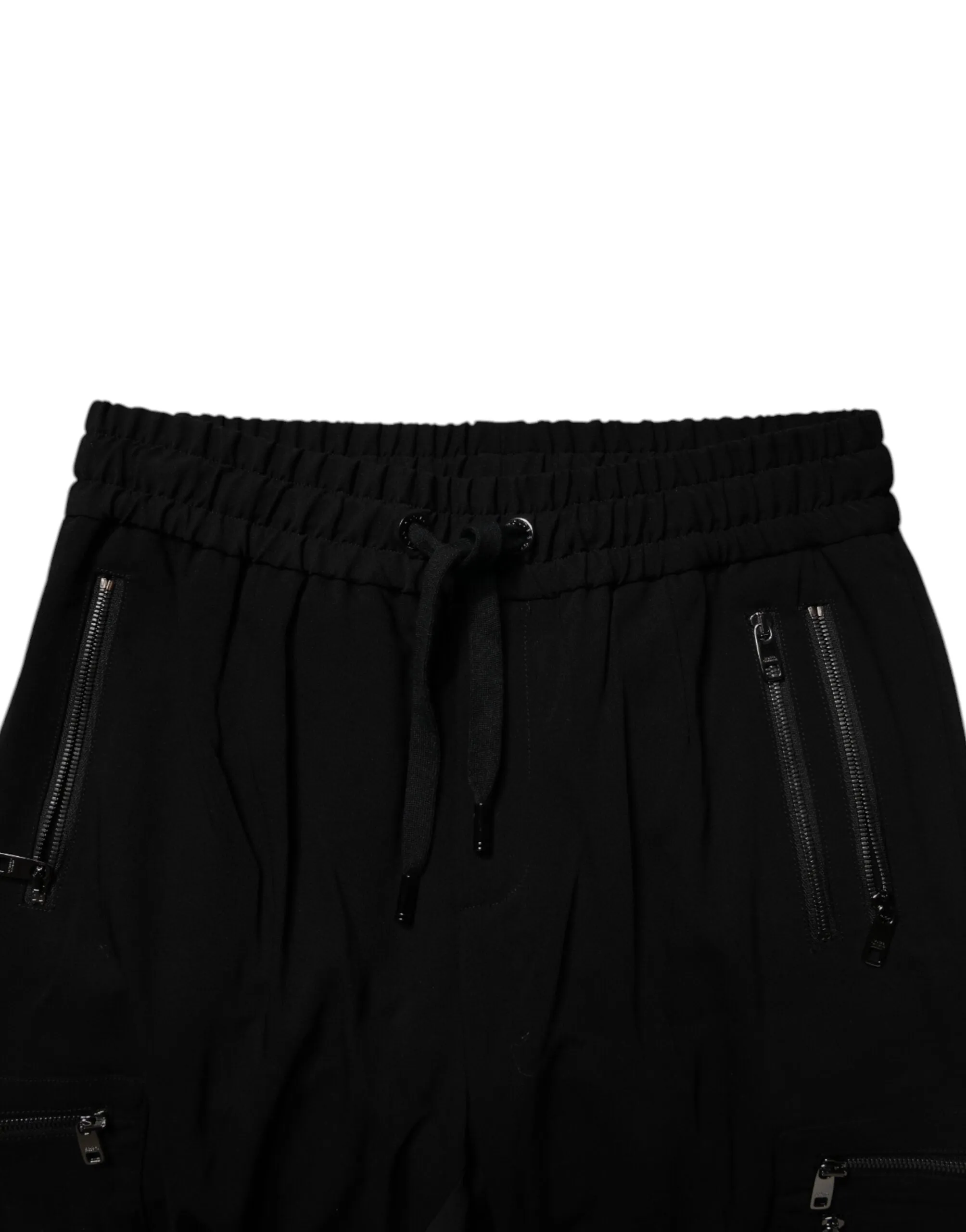 Black Wool Stretch Jogger Pants