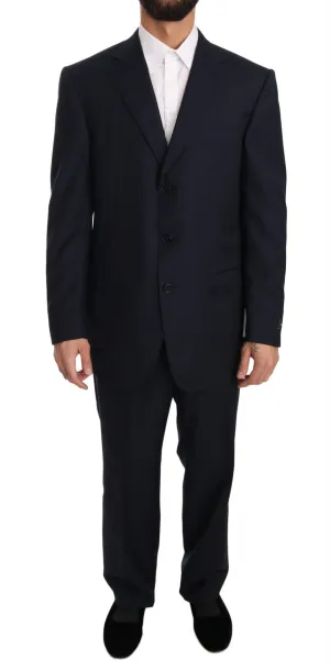 Blue Stripe Two Piece 3 Button Wool Suit