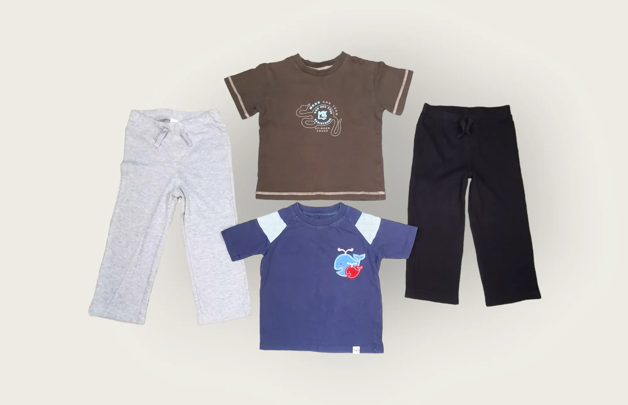 BOY SIZE 2 YEARS - 4 Piece Mix N Match Outfit, Soft Cotton EUC B7