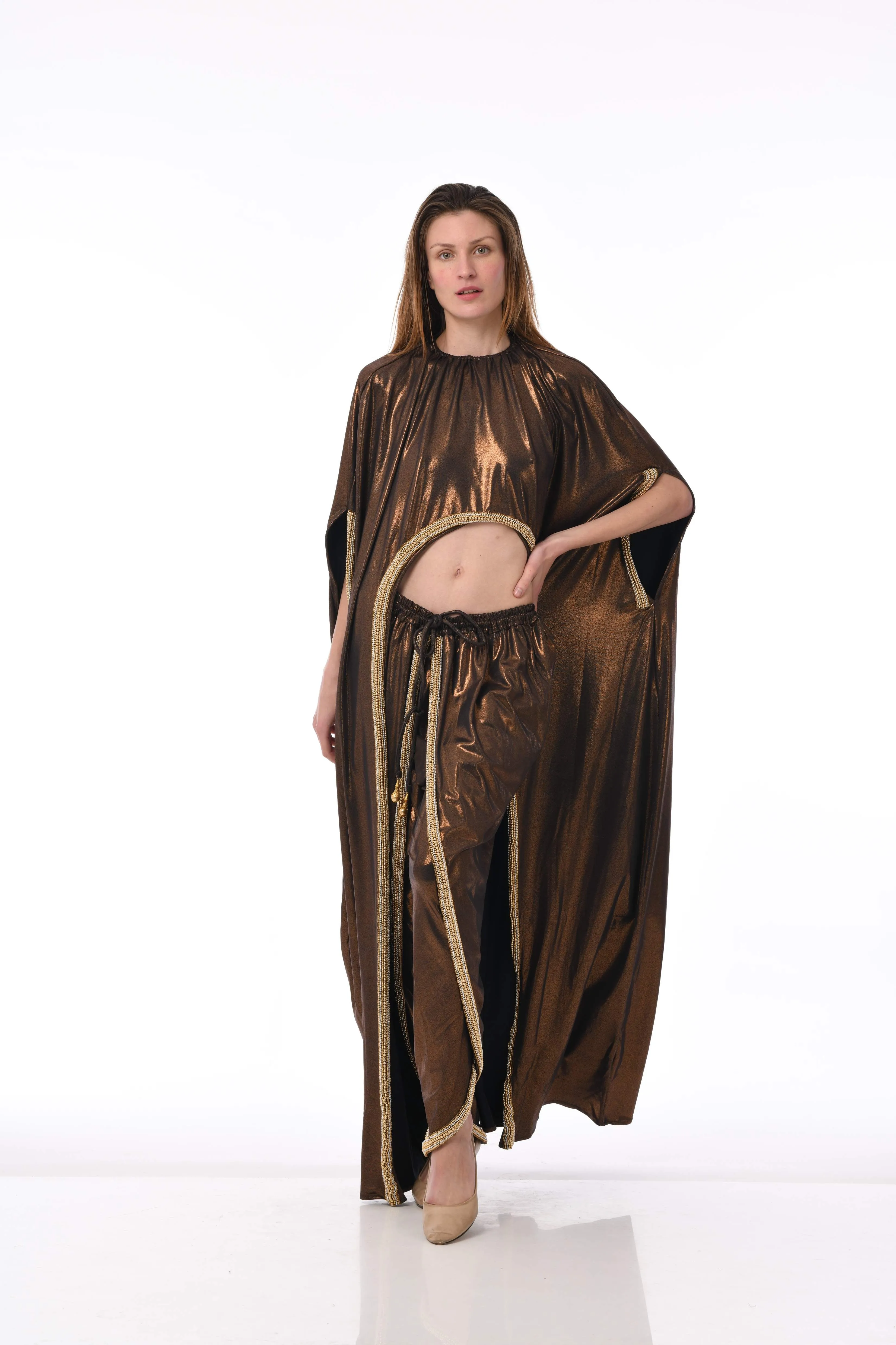 BR560 ROSE GOLD Cape with Pants Set