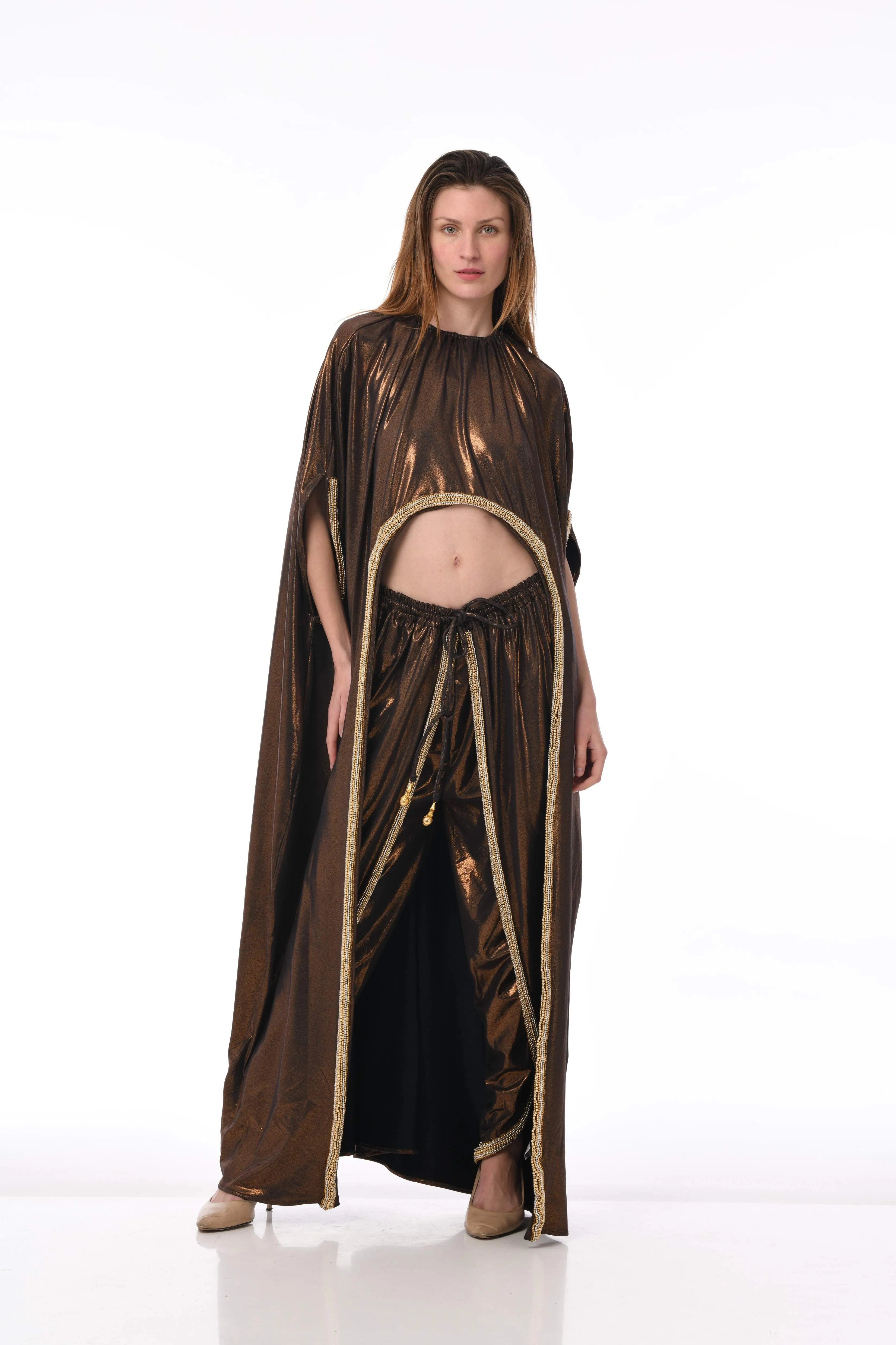 BR560 ROSE GOLD Cape with Pants Set