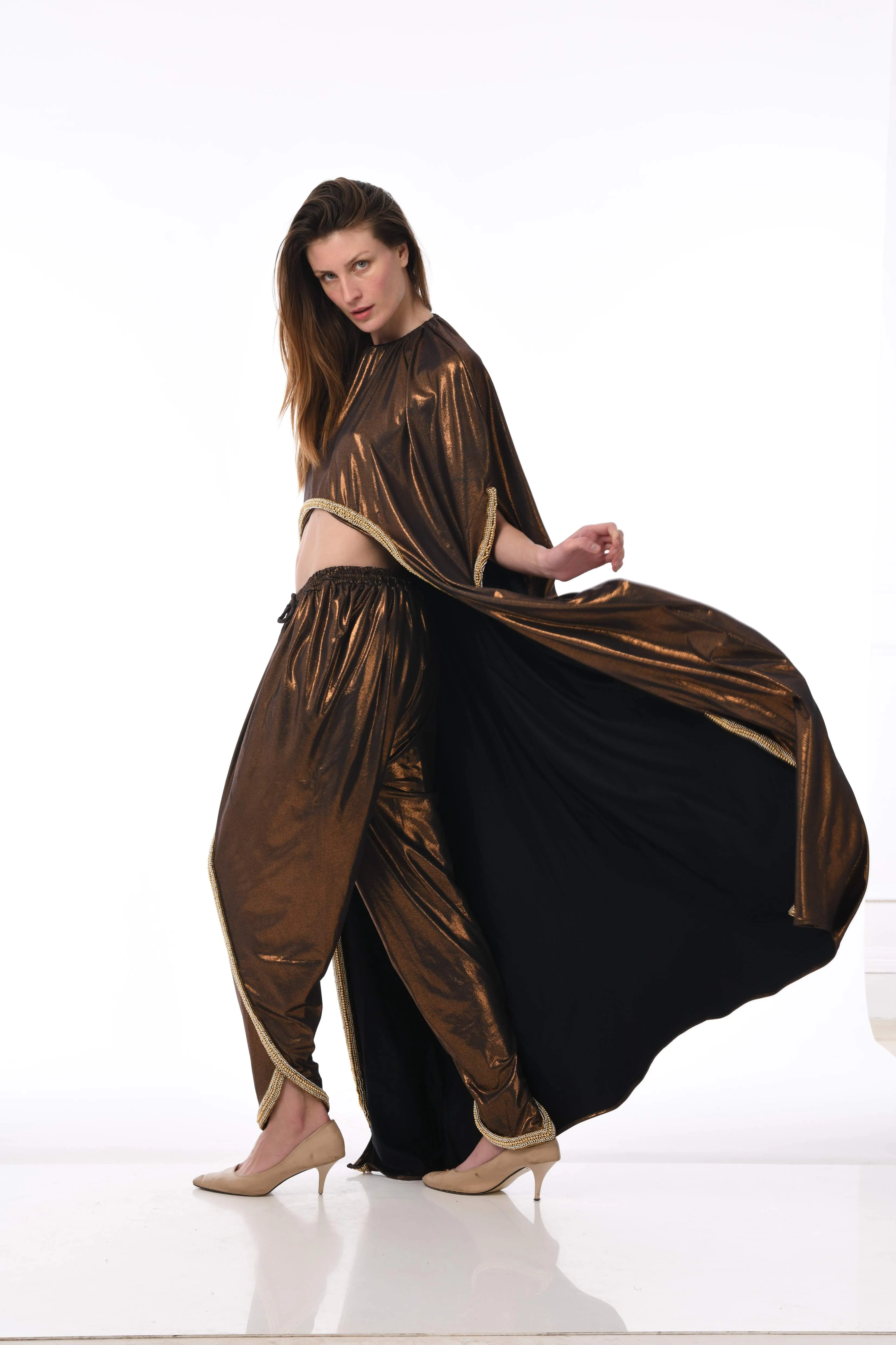 BR560 ROSE GOLD Cape with Pants Set