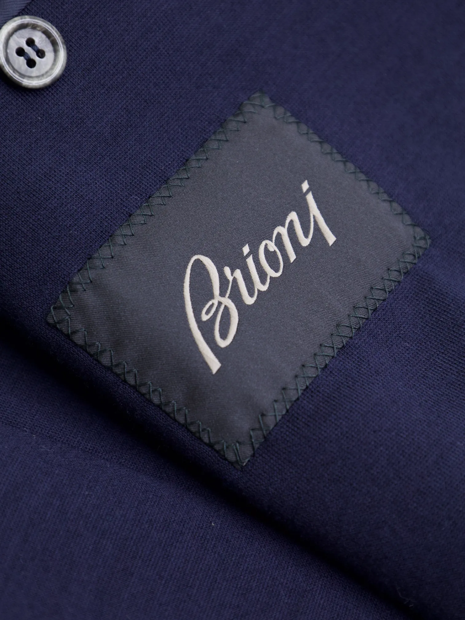 Brioni Navy Wool & Polyamide Jersey Knitted Blazer