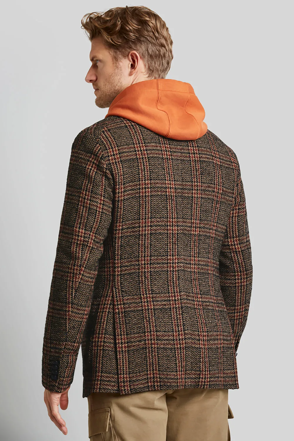 BUGATTI WOOL BLEND TWEED CHECK SLIM FIT BLAZER 49268