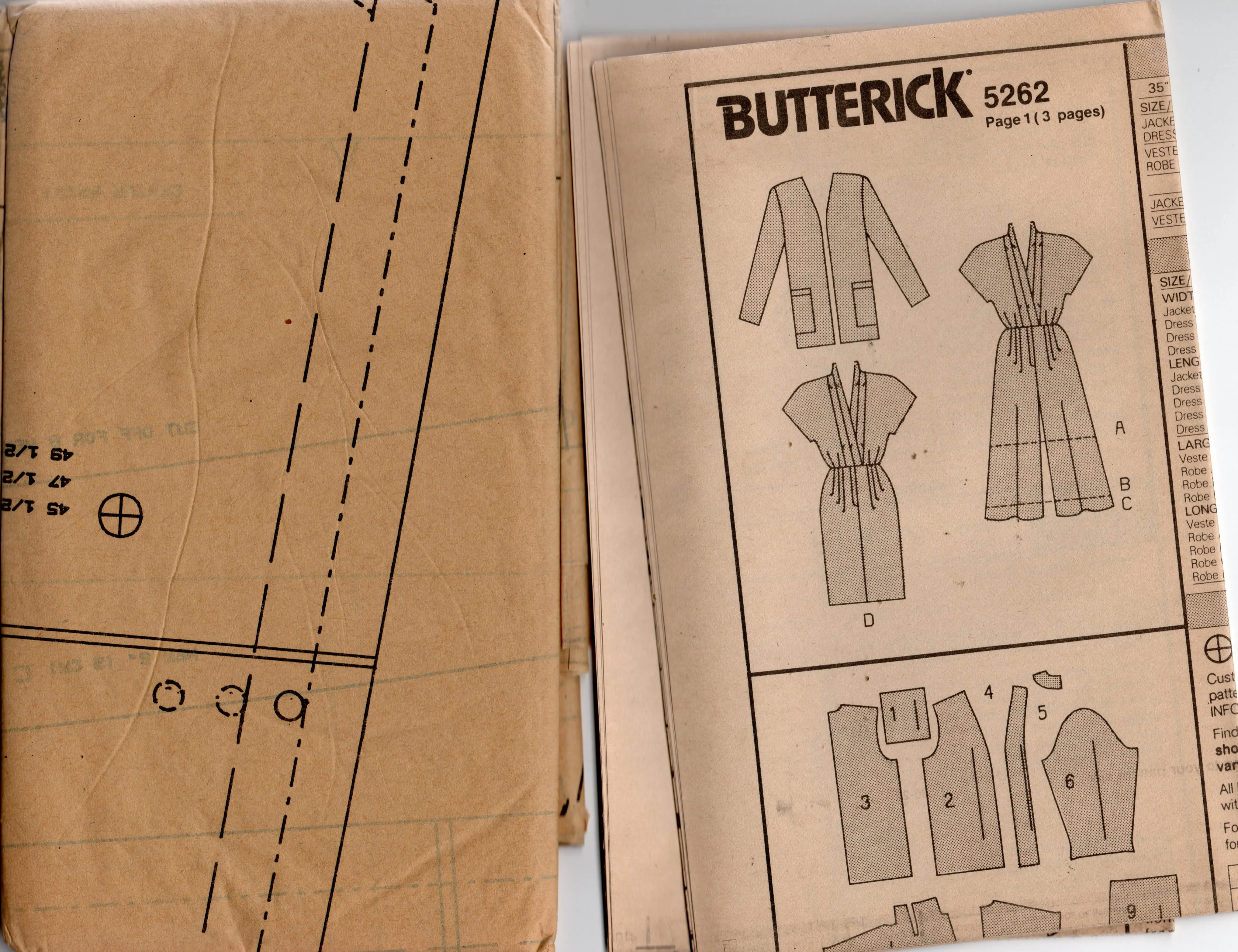 Butterick 5262 Womens Mock Wrap Colour Block Dress or Jumpsuit & Jacket 1990s Vintage Sewing Pattern Size 12 - 16 UNCUT Factory Folded