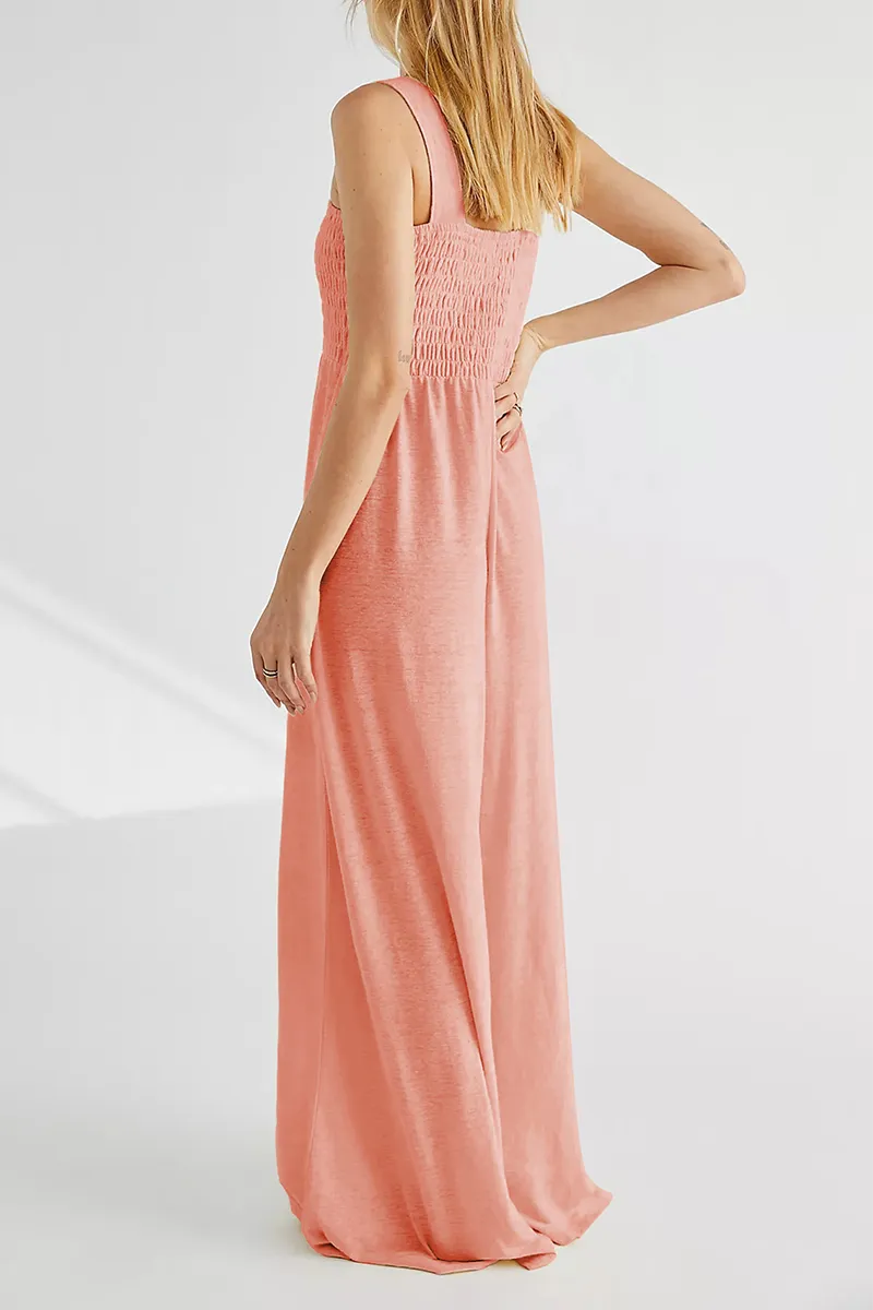 Casual Solid Square Collar Loose Jumpsuits(4 Colors)