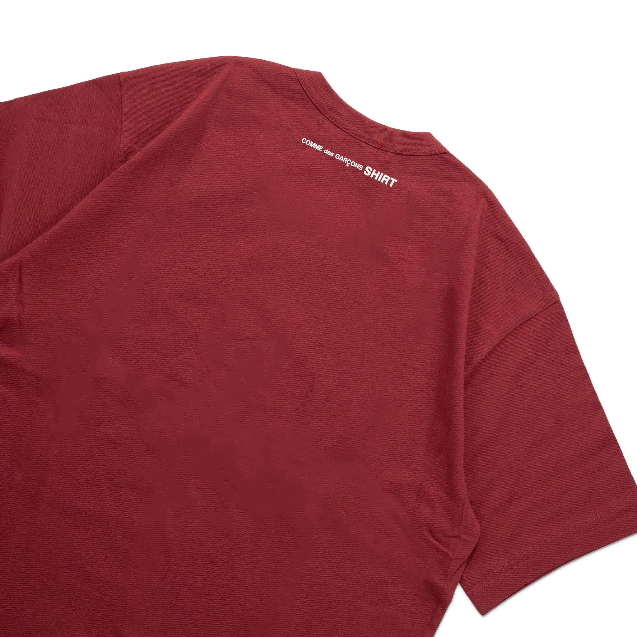 CDG Shirt Rear S/S Logo Tee FJ-T016-W22 Burgundy