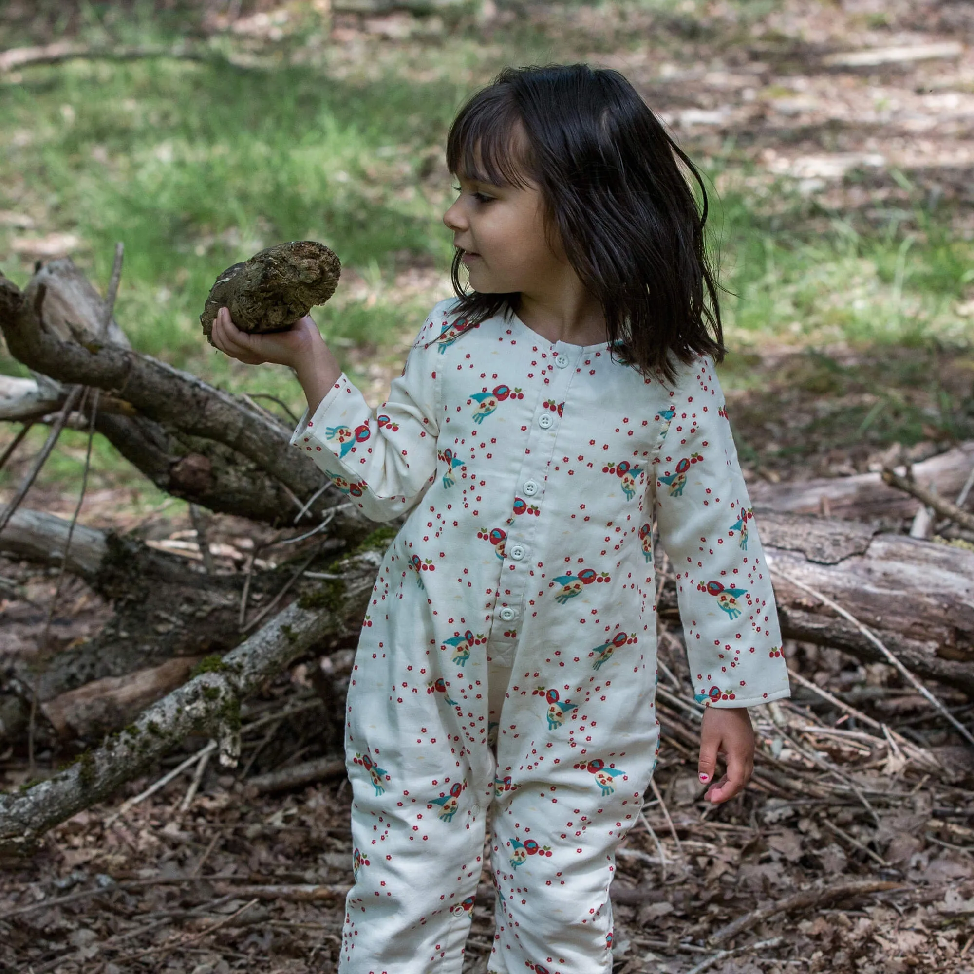 Cherry Blossom Organic Long Sleeve Jumpsuit