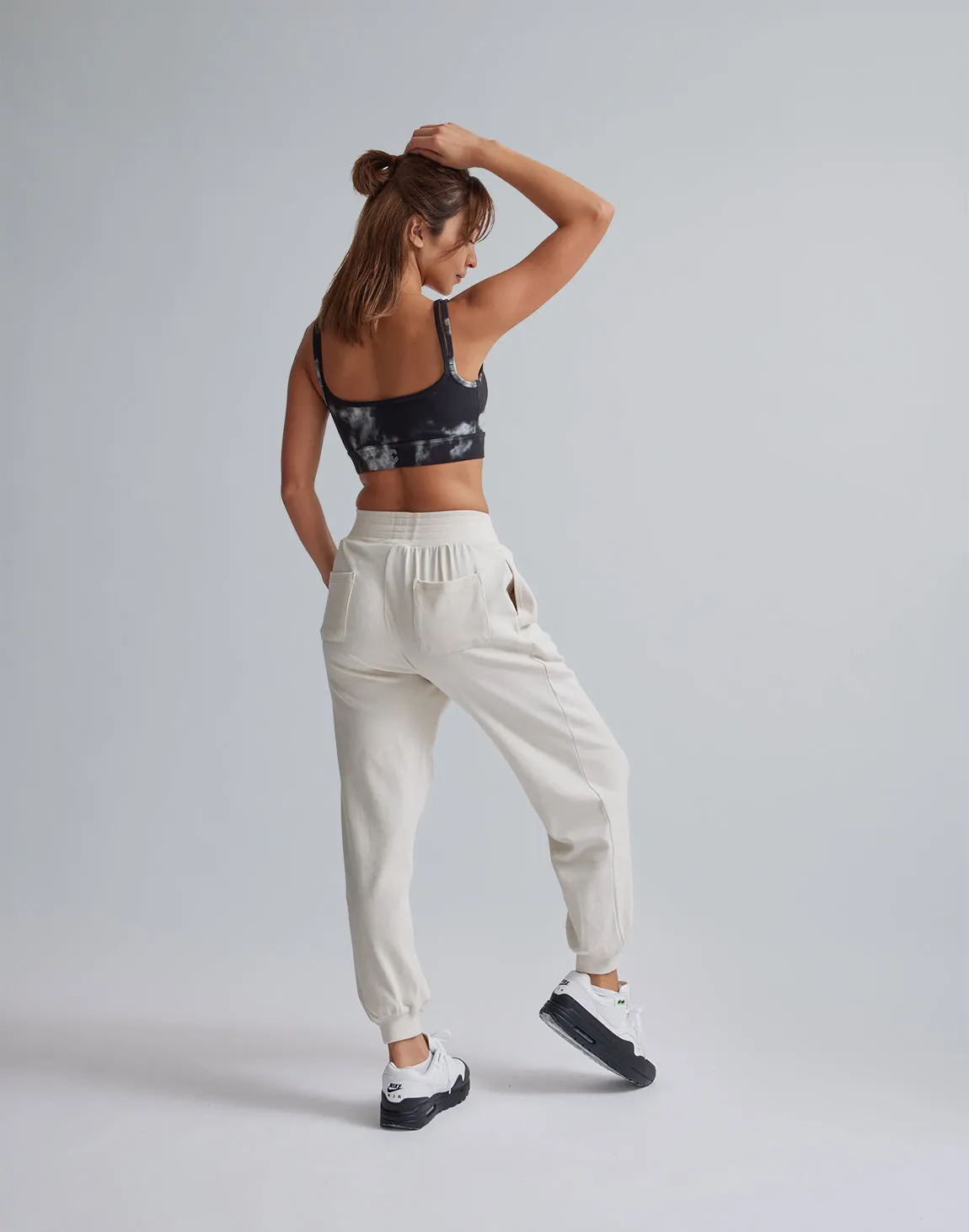 CRONOS WOMEN RELAXING JOGGER PANTS【WHITE】