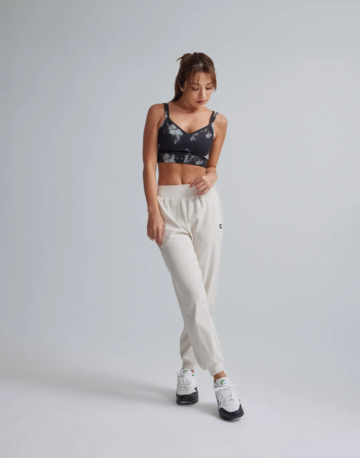 CRONOS WOMEN RELAXING JOGGER PANTS【WHITE】
