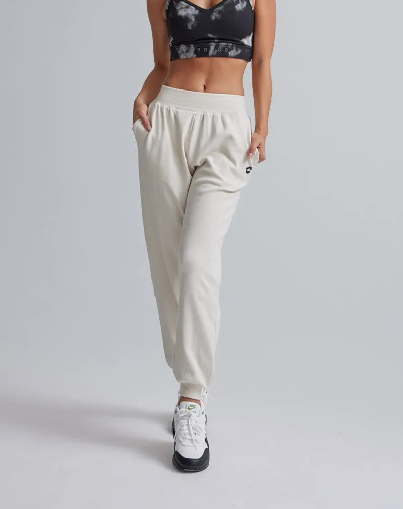 CRONOS WOMEN RELAXING JOGGER PANTS【WHITE】