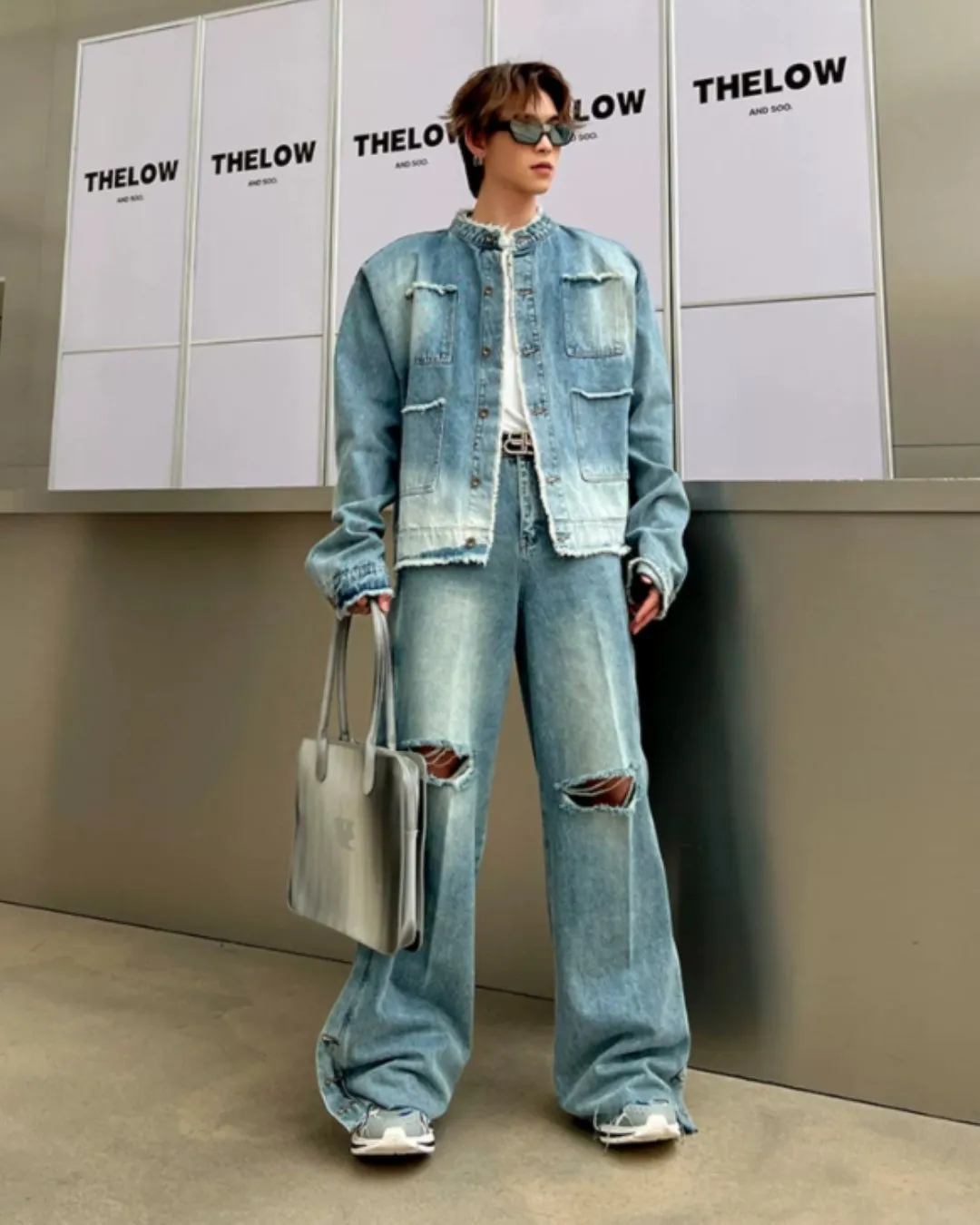 Damage Wide Denim Pants XSZ0010