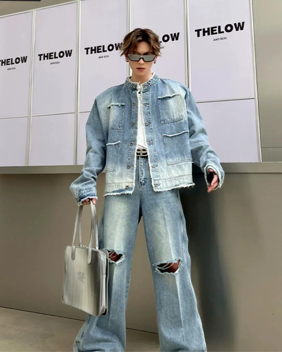 Damage Wide Denim Pants XSZ0010
