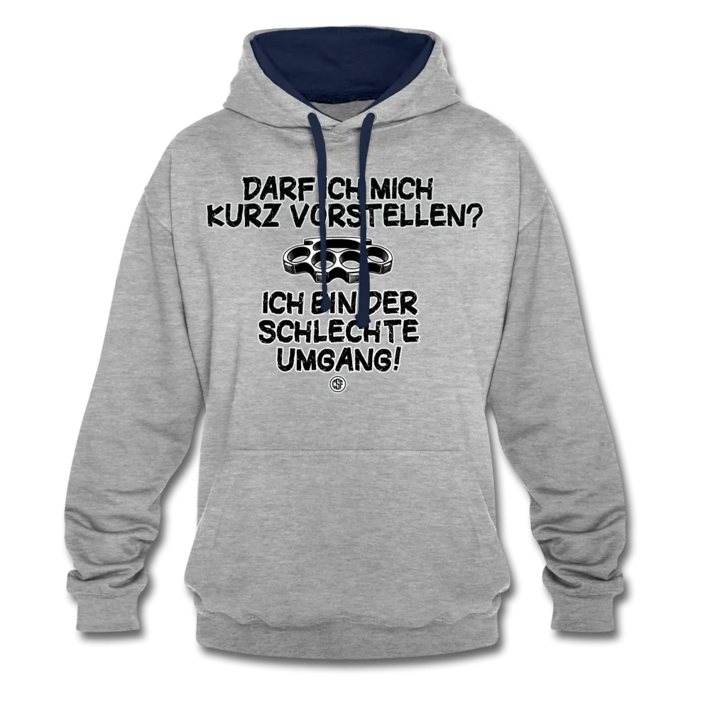 Darf ich mich kurz vorstellen... - Kontrast-Hoodie