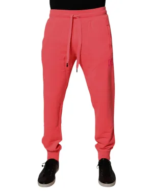Dolce & Gabbana Neon Red Cotton Jogger Men Sweatpants Pants