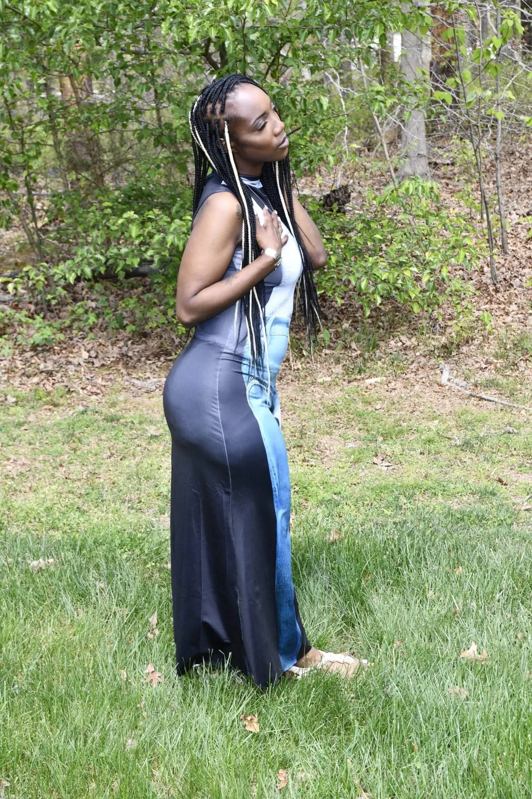 Draped Duality Dress