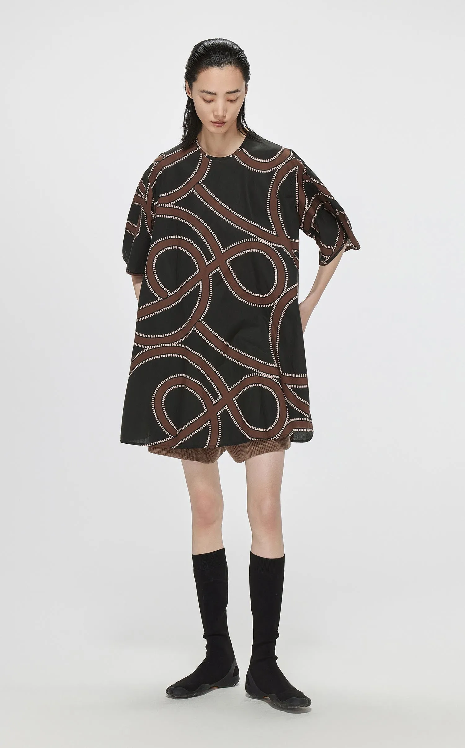 Dresses / JNBY Loose Fit Crewneck Full Print Dress (100% Cotton)