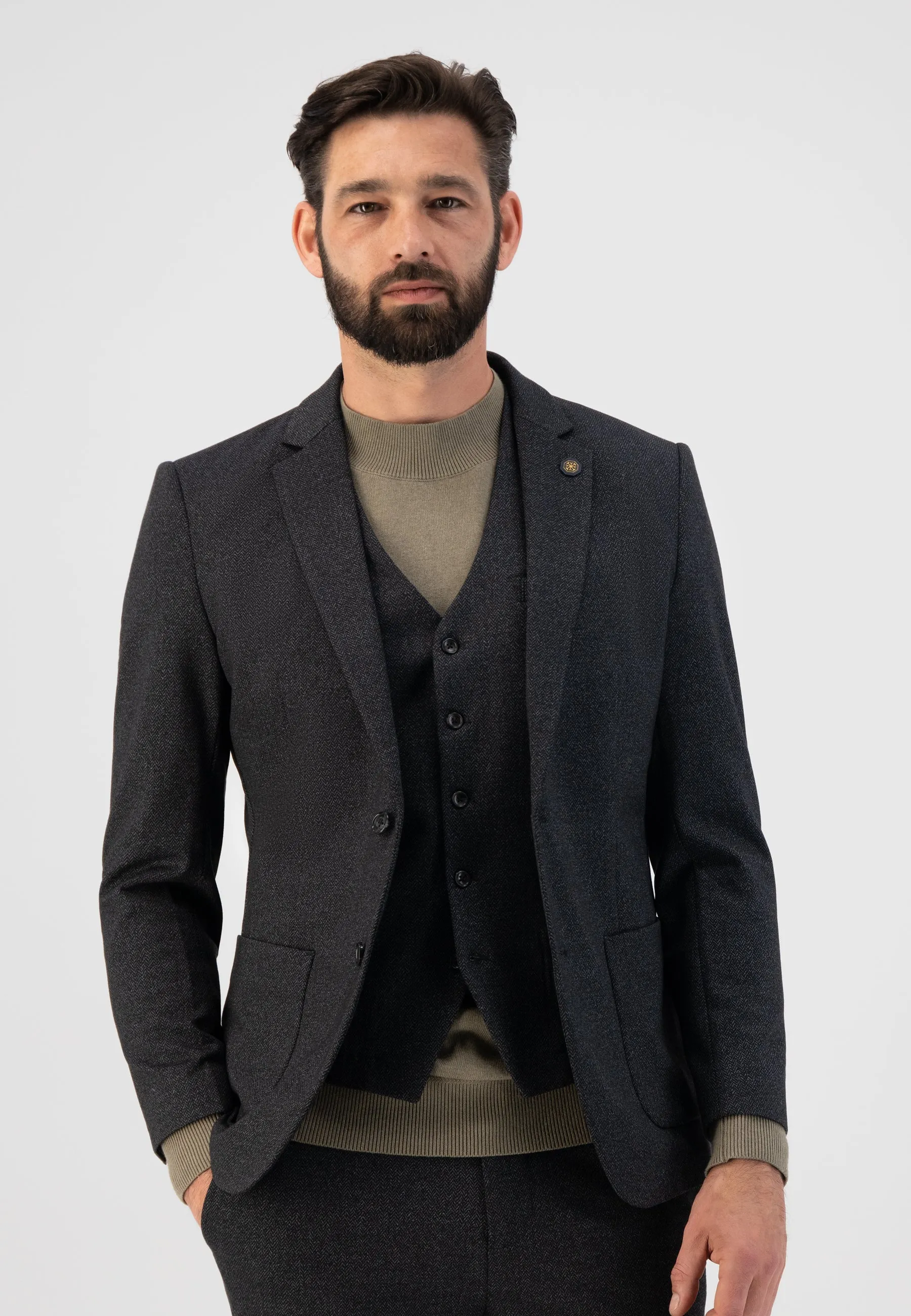 DSZ HERRINGBONE STRETCH BLAZER